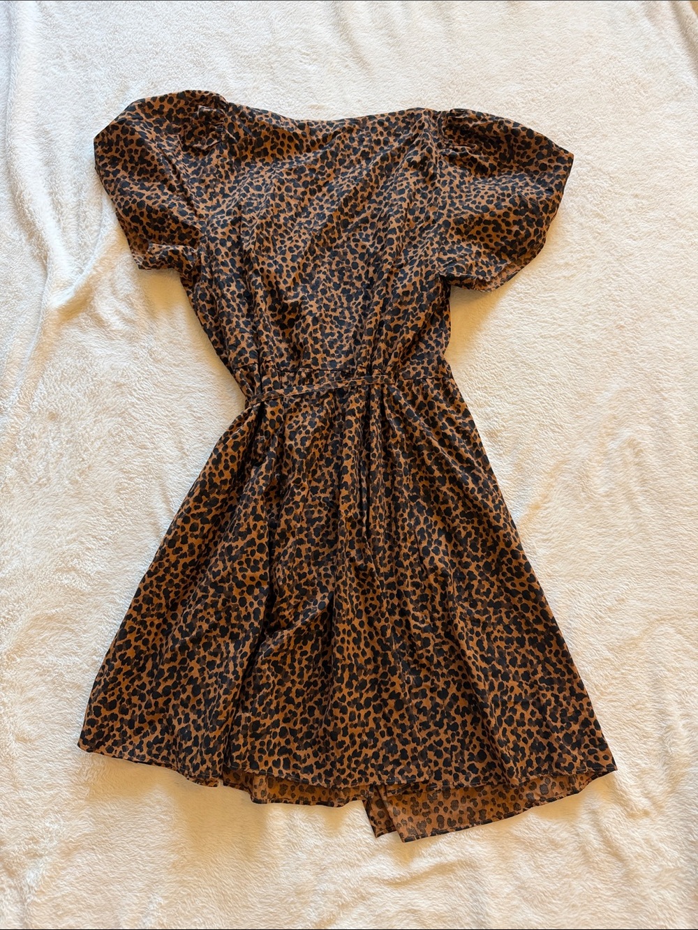 Madewell Brown Leopard Wrap Mini Dress - Picture 4 of 4